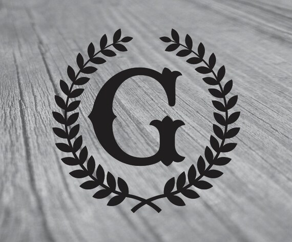 Svg Letter G With Laurel Wreath Cricut Svg Design Clipart Etsy