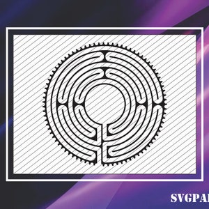 SVG Labyrinth Clipart per Cricut Labyrinth Design Cameo Taglio Labirinto dxf File di taglio laser Labirinto png File di incisione, Labirinto Arte