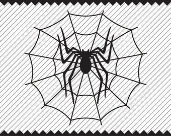 Clipart de teia de aranha com desenho de aranha, arquivo SVG de aranha, arquivo para Cricut, arquivo para corte e gravação a laser, aranha para artesanato de Halloween, arquivo PNG