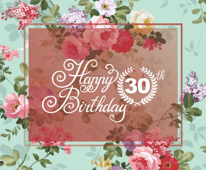 Happy 30th Birthday SVG Cricut Happy 30th Birthday Clipart | Etsy
