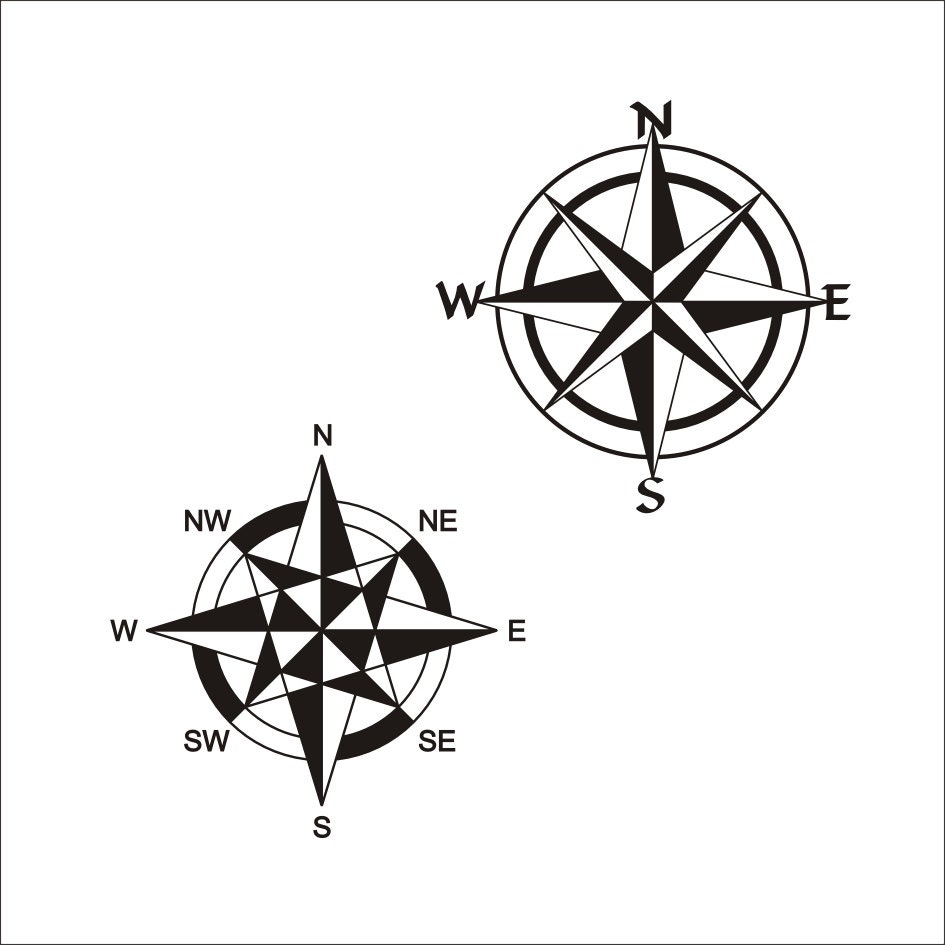 Download Compass Rose SVG Printable Clipart Iron on Transfer Vinyl | Etsy