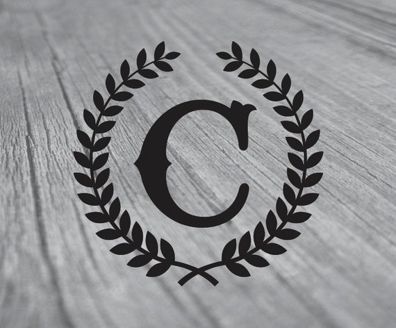 Download Letter C With Laurel Wreath Cricut Svg Design Clipart Monogram Etsy