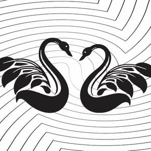 Swans in Love Clipart, Swans svg file, Iron on Transfer for Fabric, Swans png file, Swans dxf file, Swans clipart, Swans decor, Swans craft