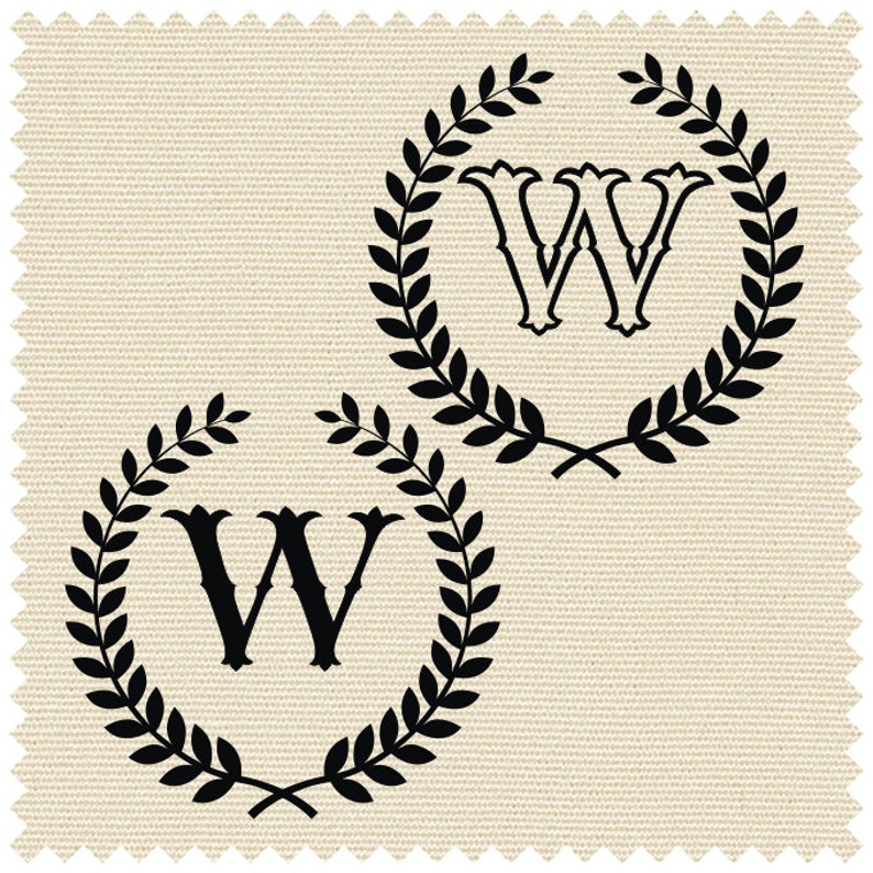 Download Letter W with Laurel Wreath Cricut SVG Design Clipart ...