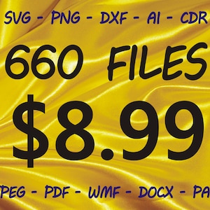 ON SALE - 66 Designs - svg - ai - dxf - cdr - pat - jpeg - png -pdf - wmf -docx - Cricut - Laser Cutting and Engraving - Vinyl Cutting Files