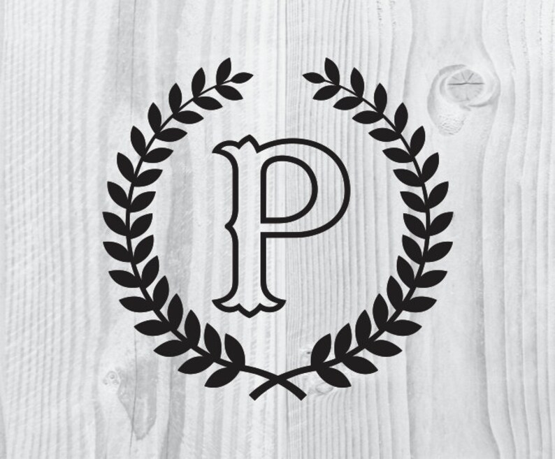 Download Letter P with Laurel Wreath Cricut SVG Design Clipart ...