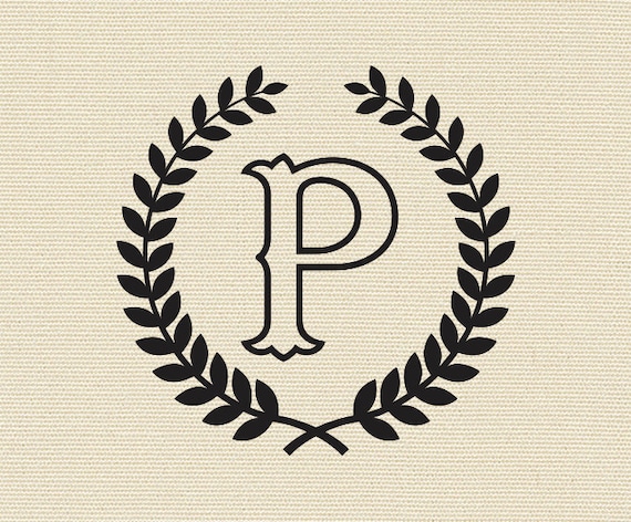 Download Letter P With Laurel Wreath Cricut Svg Design Clipart Monogram Etsy