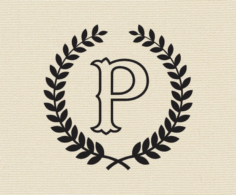 Download Letter P with Laurel Wreath Cricut SVG Design Clipart ...
