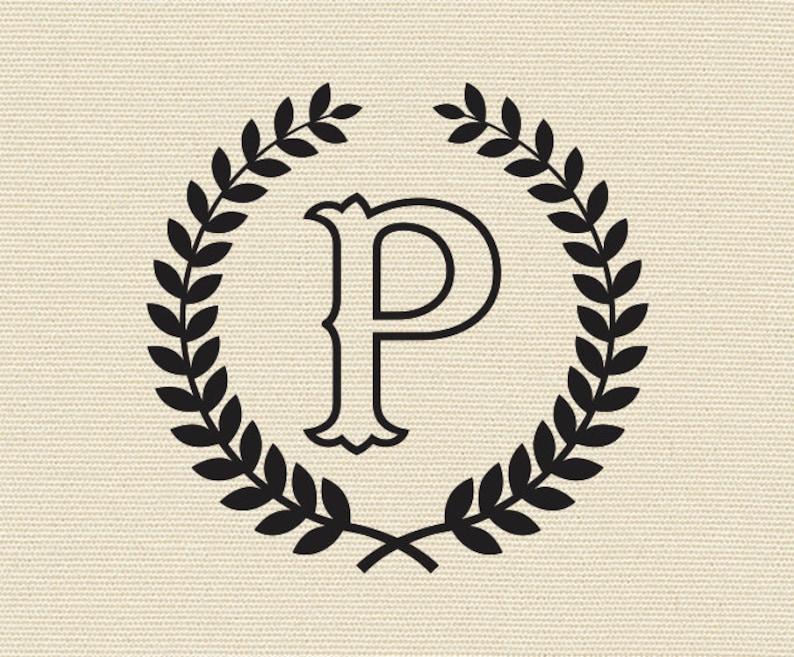 Download Letter P with Laurel Wreath Cricut SVG Design Clipart Monogram Ets...