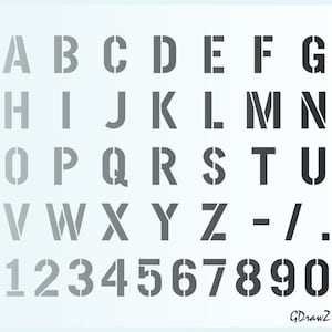Numéro pochoirs SVG découpe Cricut fichier pochoir FRAGILE inclus lettre pochoirs modèle dxf pochoir lettrage