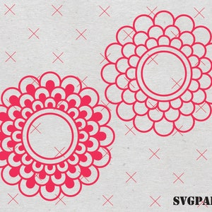 Bordo floreale SVG Cricut Fiore Mandala Monogramma Clipart Mandala Cerchio SVG Cricut Cornice decorativa SVG Mandala Monogramma PNG Incisione laser