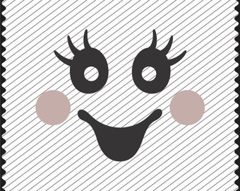 Ghost Face SVG Cricut Uroczy Halloweenowy Projekt Twarzy Ducha Cameo Ghost Face DXF Cięcie laserowe Uroczy Duch SVG Plik do grawerowania laserowego