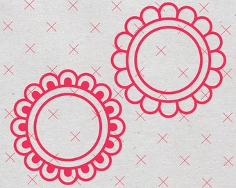 Ornamental Round Frame SVG Flower Monogram Clipart Mandala Circle SVG Cricut Decorative Frame svg Circle Monogram png Laser Engraving