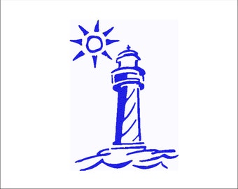 Lighthouse for Machine Embroidery, Lighthouse Embroidery file, Lighthouse PES file, Lighthouse DST file, Embroidery file, Lighthouse decor