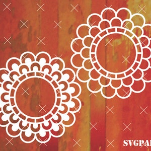 Floral Border Monogram SVG Cricut Flower Monogram Clipart Mandala Circle SVG Cricut Decorative Frame svg Circle Monogram png Laser Engraving