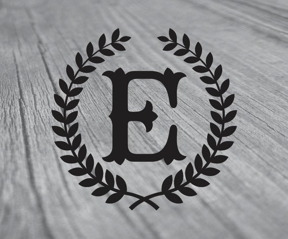 Download Svg Letter E With Laurel Wreath Cricut Svg Design Clipart Etsy
