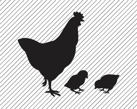 Download Free Chicken With Chicks Svg Files Cricut Chicken Svg Iron On Etsy SVG Cut Files