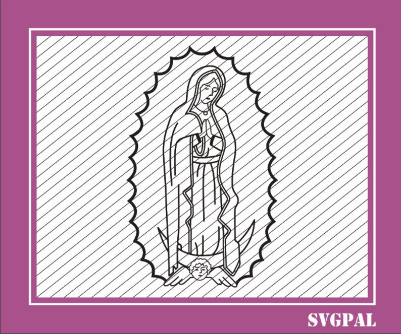 Download Virgin Mary SVG Clipart Saint Mary Iron on Transfer file | Etsy