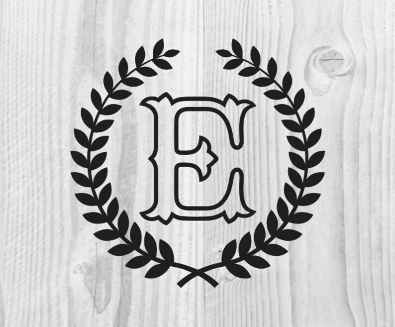 Download Letter E with Laurel Wreath Cricut SVG Design Clipart ...