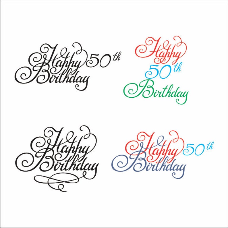 Download 50th birthday SVG Clipart Printable Happy Birthday SVG Vinyl | Etsy
