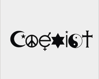 Coexist SVG Cricut SVG Paz y amor Arte Clipart Coexist Camisa Cameo Coexist png Grabado láser Coexist Corte láser Paz y amor svg