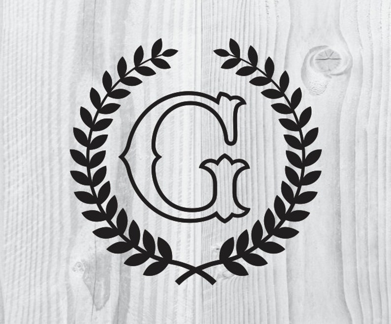 Download Art Collectibles Clip Art Letter G With Laurel Wreath Cricut Svg Design Clipart Monogram G Svg Cameo Elegant Logo Svg Monogram For Diy Projects Laser Cutting G Svg