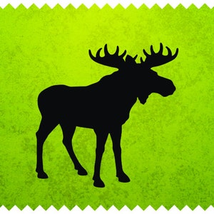 Moose silhouette - svg - ai - dxf - cdr - pat - jpeg - png - pdf - wmf - docx - Printable Clipart - Iron on Transfer -  Laser Engraving