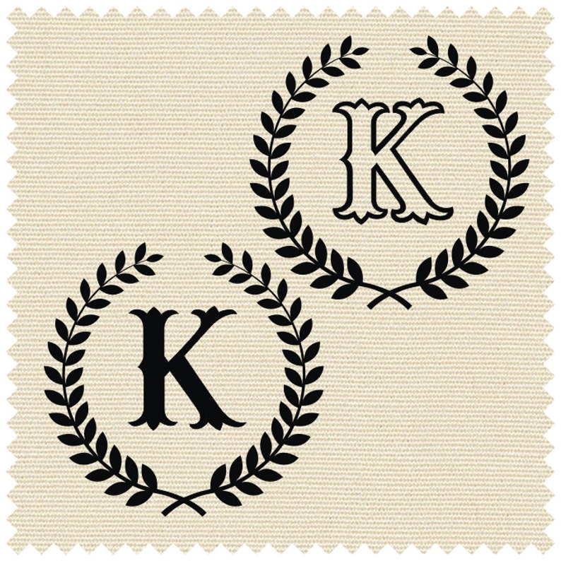 Download Letter K with Laurel Wreath Cricut SVG Design Clipart Monogram | Etsy