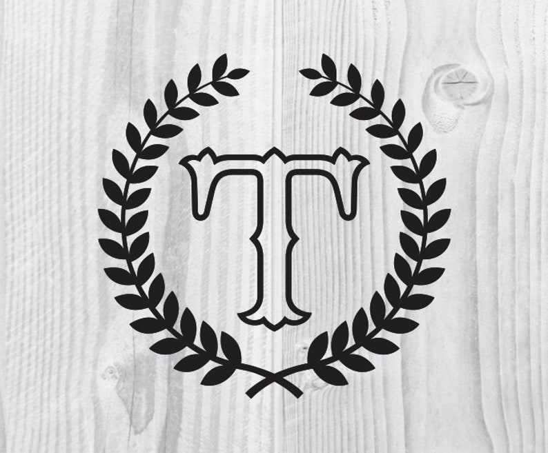 Download Letter T with Laurel Wreath Cricut SVG Design Clipart ...