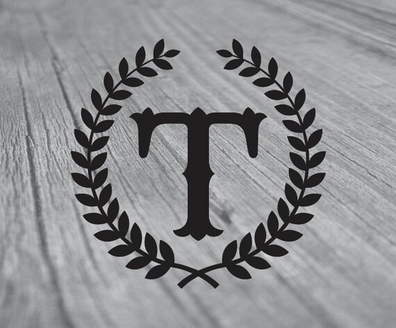 Download Svg Letter T With Laurel Wreath Cricut Svg Design Clipart Etsy