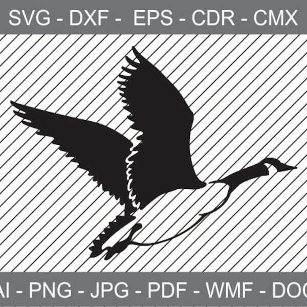 Canadian Goose - svg - ai -dxf - cdr - pat - jpeg - png -pdf -wmf -docx - Printable Clipart -Iron on Transfer -Vinyl Cutting-Laser Engraving