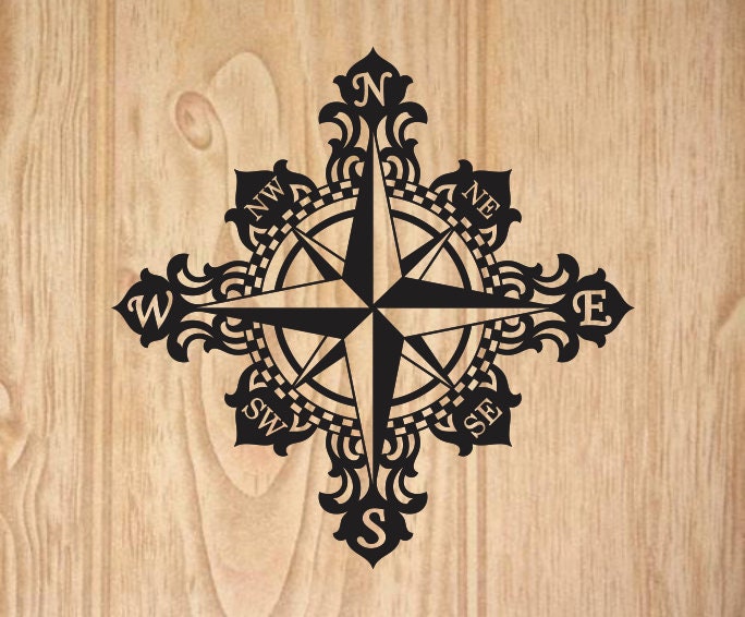 SVG Compass Rose Cricut File Compass Design SVG Cameo Compass Rose PNG ...