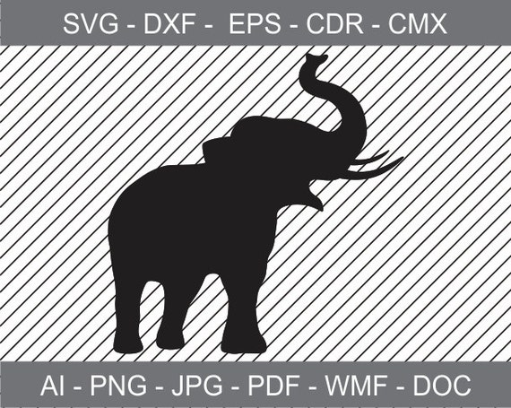 Download Elephant Silhouette Printable Clipart Cricut Vinyl Etsy