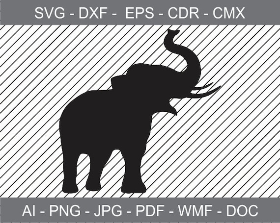 Download Elephant Silhouette Printable Clipart Cricut Vinyl Etsy