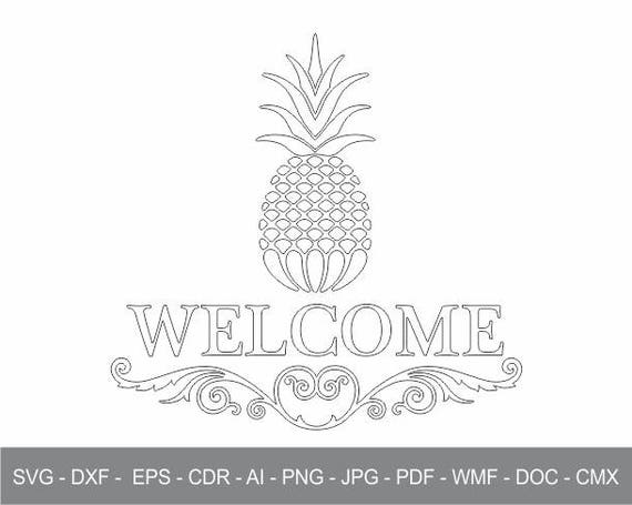 Download Free Welcome Design Clipart Pineapple Svg File Pineapple Etsy SVG Cut Files