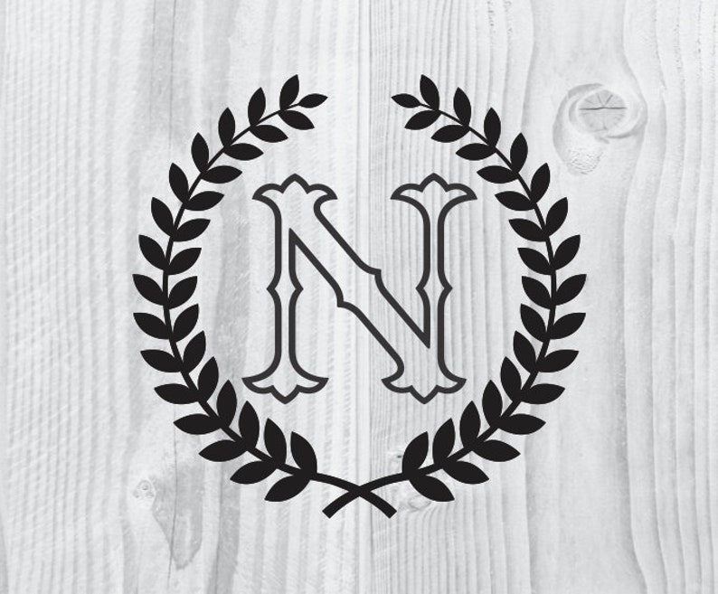 Download Letter N with Laurel Wreath Cricut SVG Design Clipart ...