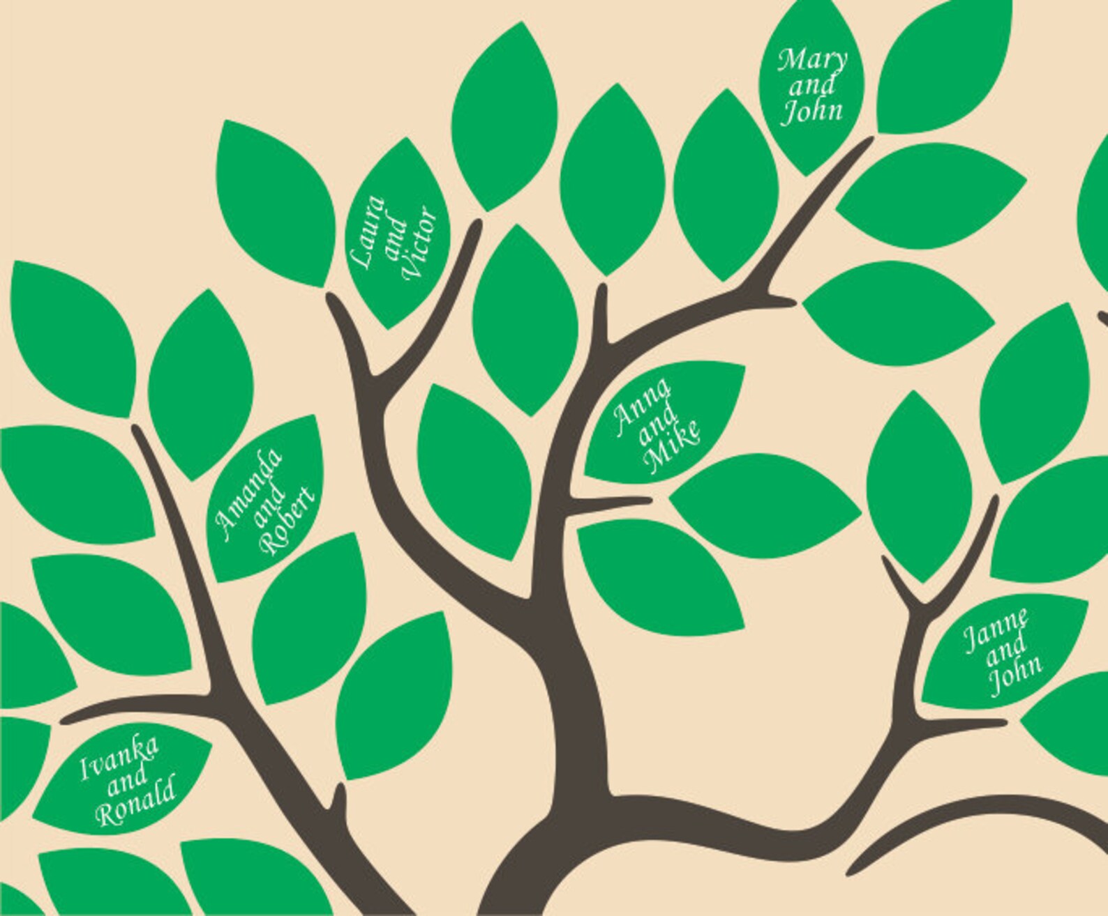 Tree With Love Birds SVG Wedding Tree Clipart Leafy Guestbook - Etsy