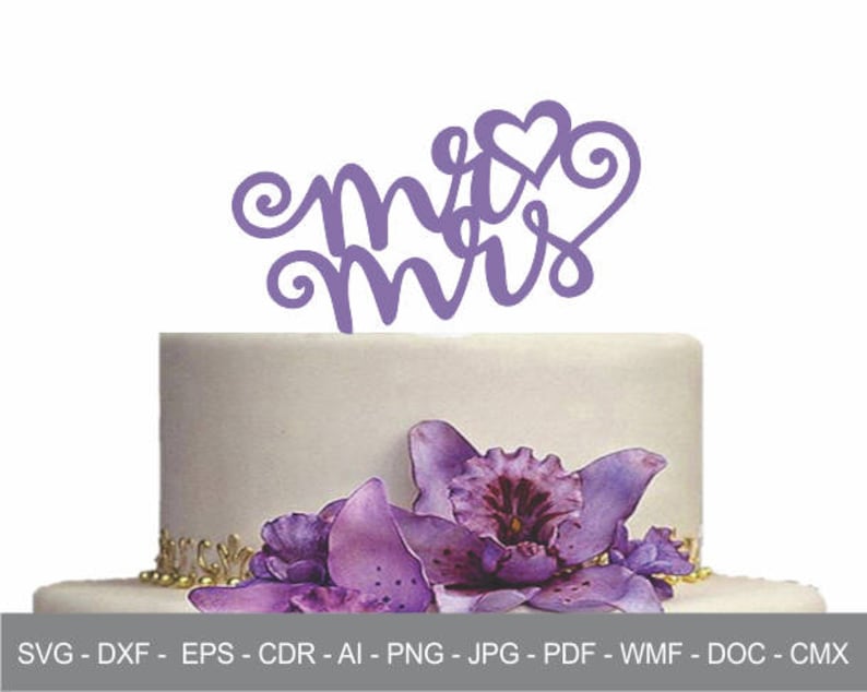 Download Wedding Cake Topper SVG Cricut Vinyl Cutting Mr and Mrs ...