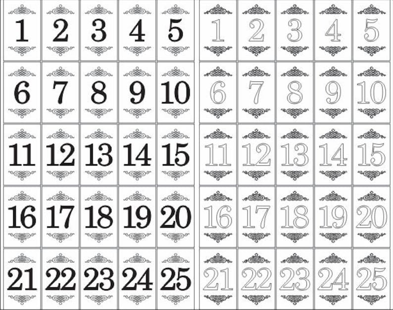 Download Cricut File Table Numbers Svg File Vinyl Cutting File Table Numbers Cards Design Laser Engraving File Table Numbers Wedding 1 To 50 Clip Art Art Collectibles