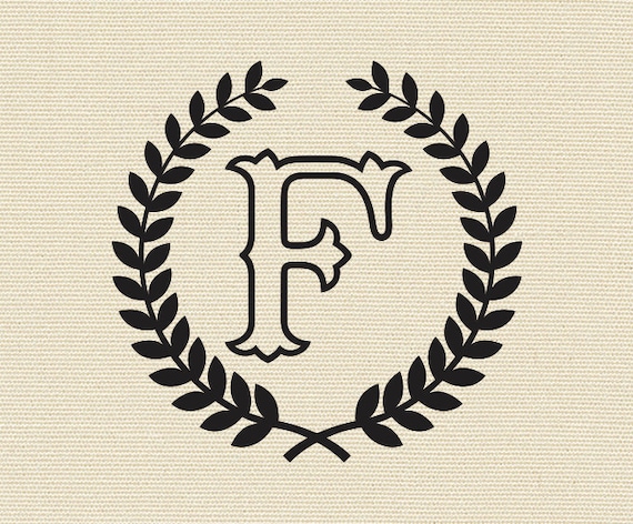 Download Letter F With Laurel Wreath Cricut Svg Design Clipart Monogram Etsy