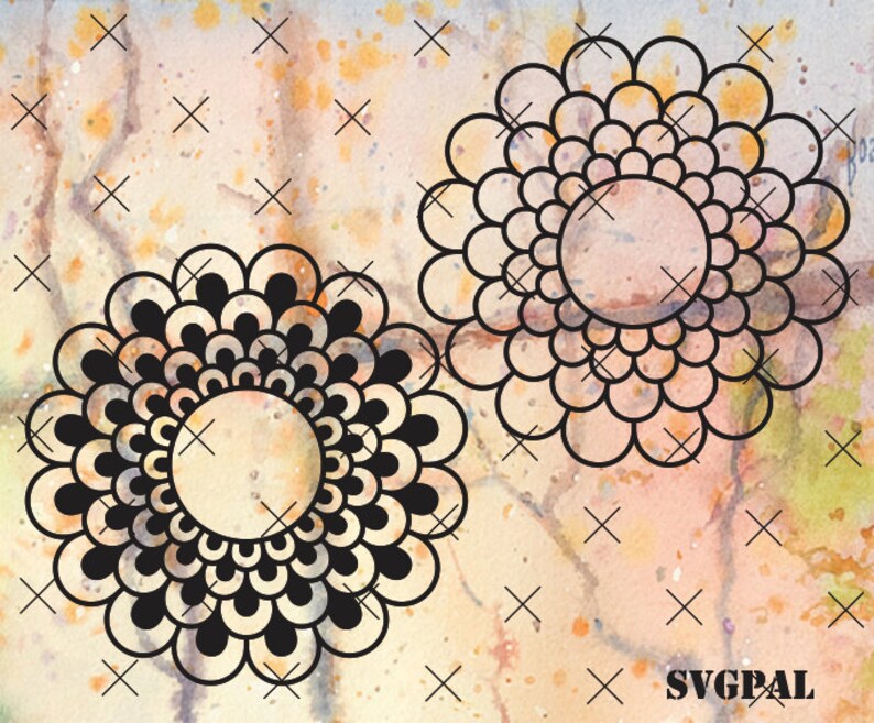 Download Flower Monogram SVG Cutting Clipart Mandala Circle SVG ...