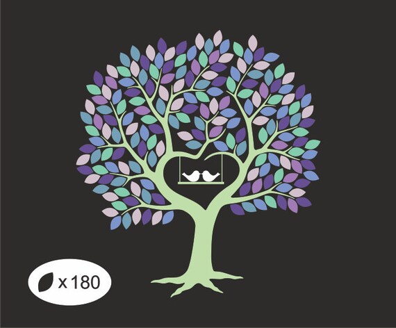 Download 180 Leaves Wedding Tree Guest Book Svg Wedding Guest Book With Etsy