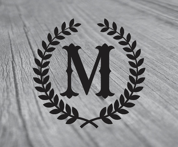 Download Letter M With Laurel Wreath Svg Clipart Initial Svg Cricut Etsy