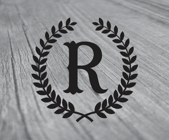Download Letter R With Laurel Wreath Svg Design Clipart Elegant Logo Etsy