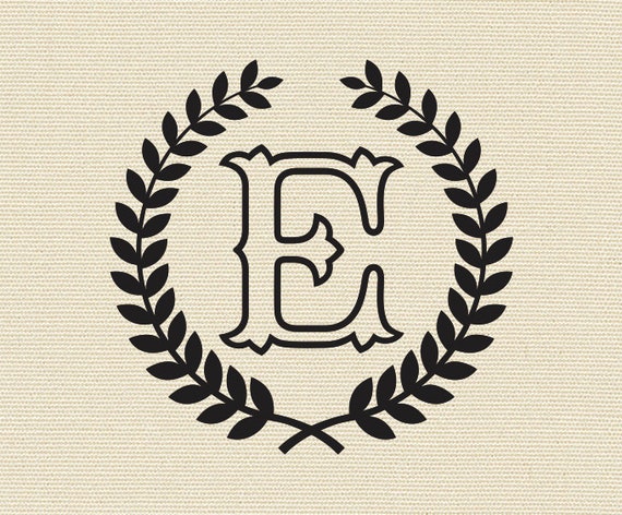 Download Letter E With Laurel Wreath Cricut Svg Design Clipart Monogram Etsy