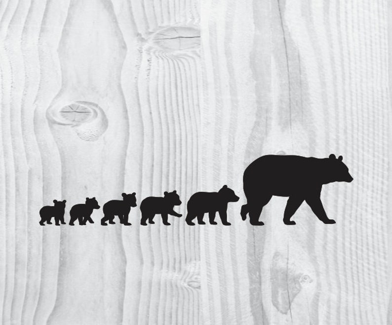 Download Mama Bear SVG Five Cubs Silhouette Clipart Iron on Bear ...