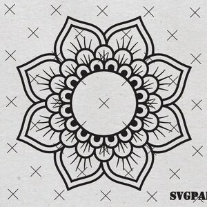 FREE Customization Mandala for Monograms SVG Flower Monogram Clipart Mandala SVG Cricut Mandala Design Cameo Mandala Monogram png Engraving