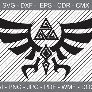Zelda Triforce of Hyrule - Transfer do prasowania - Plik Cricut - Plik do cięcia i grawerowania laserowego - Clipart do druku - Plik do cięcia winylu - SVG