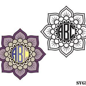 FREE Personalization for Mandala Monogram Design SVG Cut File Iron on Mandala Monogram Cricut Mandala Monogram Drawing Laser Engraving file