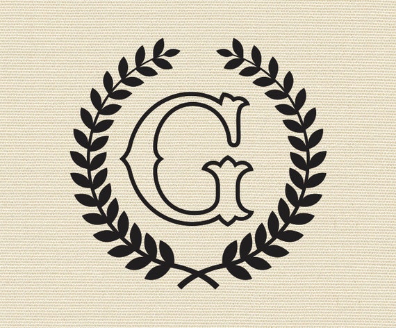 Download Letter G with Laurel Wreath Cricut SVG Design Clipart ...